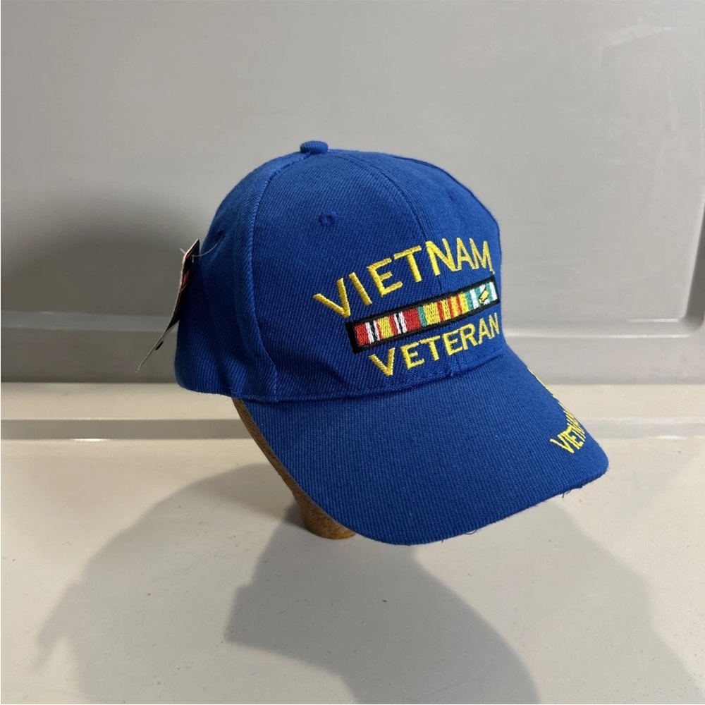 NWT Vietnam Veteran Adjustable Hat Cap Blue OSFM Embroidered Brand New - Picture 3 of 7